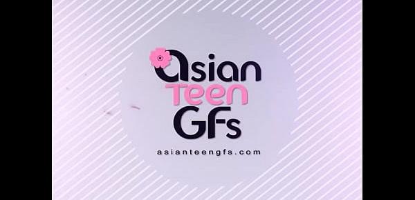  Beautiful pigtailed Asian teen girl masturbates on camera